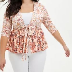 Torrid floral kimono peach wrap